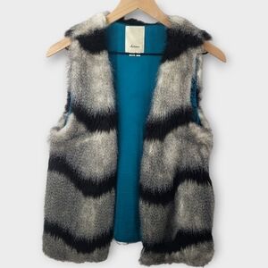 Anthro Elevenses Faux Fur Vest